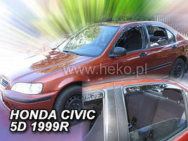 Дефлектори вікон (вітровики) Honda Civic 4d 4шт 1995-2001 htb (Heko)