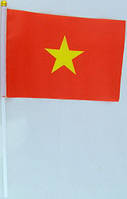 Прапорець В'єтнаму 13х20см на пластиковому флагштоку