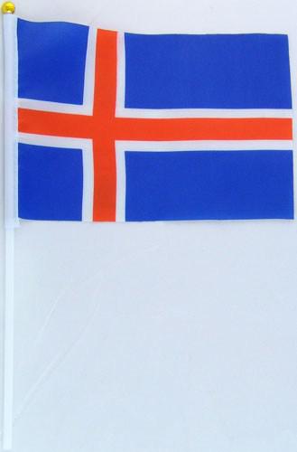 Прапорець Ісландії 13х20см на пластиковому флагштоку