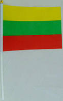 Прапорець Литви 13х20см на пластиковому флагштоку