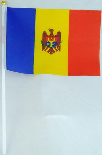 Прапорець Молдови 13х20см на пластиковому флагштоку