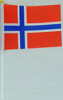Прапорець Норвегії 13х20см на пластиковому флагштоку