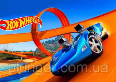 Вафельна картинка для торта, конд. виробів "Hot Wheels", (лист А4)