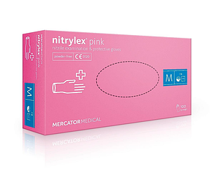 Світло - рожеві рукавички нітрилові Nitrylex® PF Pink, фото 1