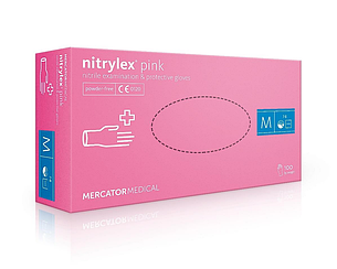 Світло - рожеві рукавички нітрилові Nitrylex® PF Pink, фото 2