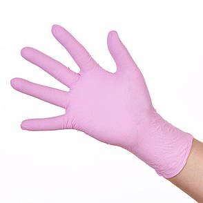 Світло - рожеві рукавички нітрилові Nitrylex® PF Pink, фото 3