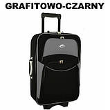 Чемодан дорожній RGL 773 великий 85л , Дорожный БОЛЬШОЙ чемодан , Валіза 78х50х30 Сумка з ручкою , ЧОРНО-СІРИЙ, фото 3