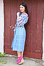 Вишите плаття бохо вишиванка льон етно стиль бохо шик, вишийте плаття вишиванка плаття бохо блакитне плаття, фото 6