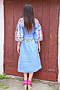 Вишите плаття бохо вишиванка льон етно стиль бохо шик, вишийте плаття вишиванка плаття бохо блакитне плаття, фото 7