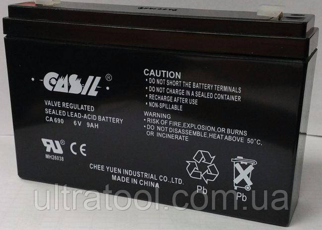 Акумулятор олив'яно-кислотний Casil 6v 9a