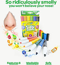 Crayola Silly scents ароматизовані змивні маркери 6 шт., фото 6