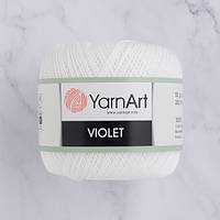 Пряжа YarnArt Violet 003 белый (ЯрнАрт Виолет) 100% мерсеризованный хлопок