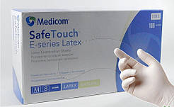 Латексні рукавички Medicom E-Series опудренниє (100шт/уп)