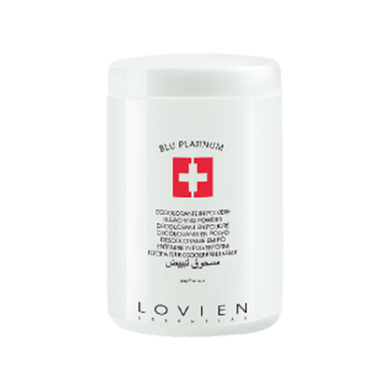 Аміачна пудра для знебарвлення волосся, блакитна Lovien Essential Bleaching Powder Blue Platinum 400гр.