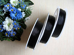 Дріт для бісеру. Колір чорний. Діаметр 0.3 мм. 50 м