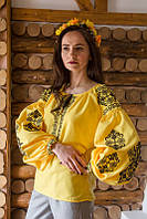 Вишиванка українська жіноча, вишиванка жіноча Ромби і коло жовта