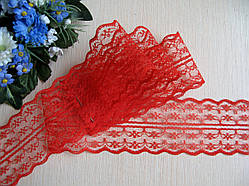 Мереживо у квіточку 4,5 см колір червоний