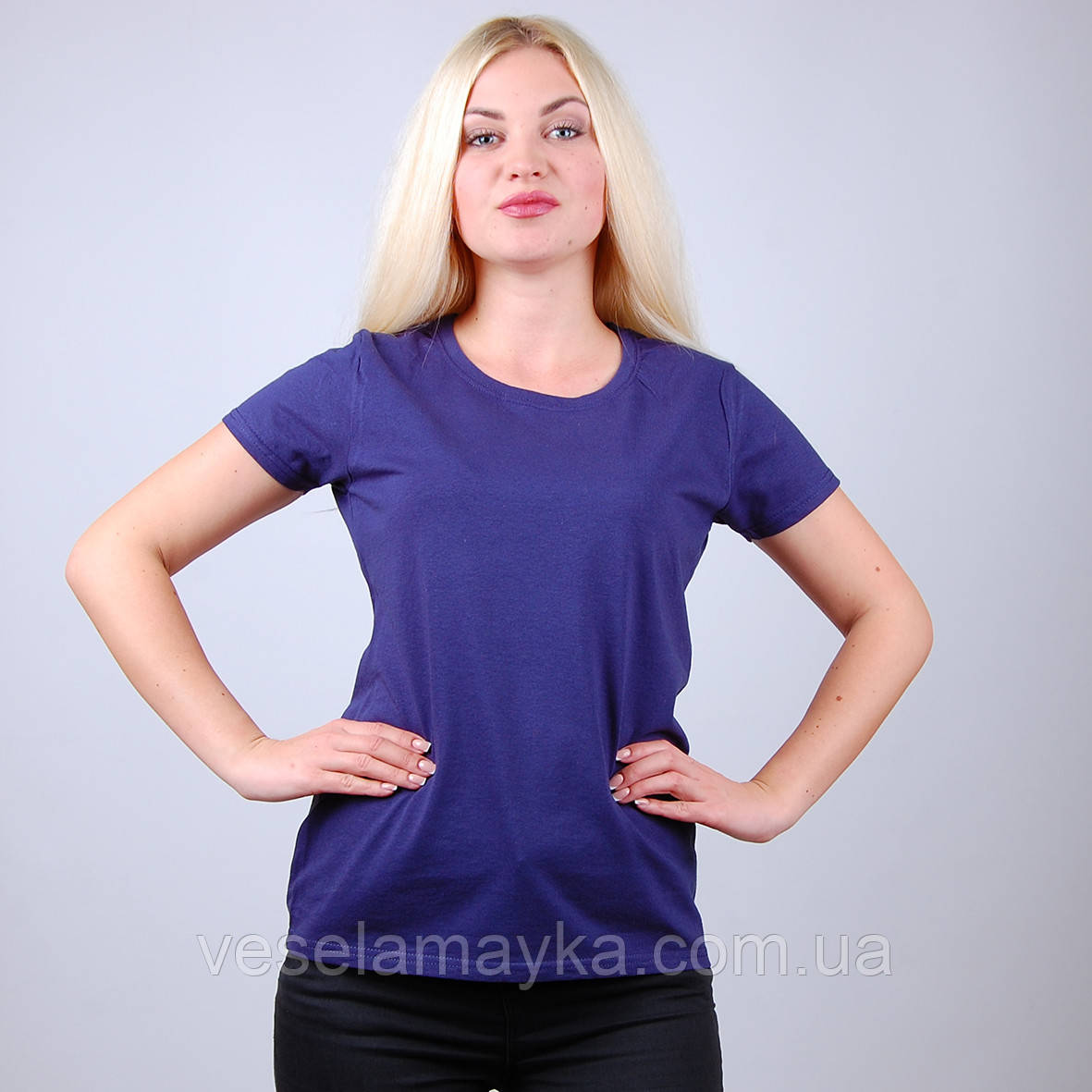Темно-синя жіноча футболка (Комфорт), фото 1