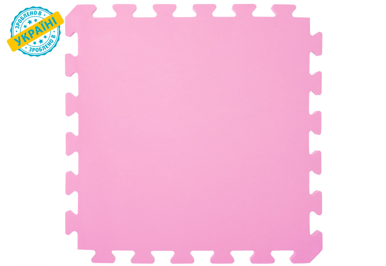 М'яка підлога (килимок-пазл 50*50*1 см) Eva-Line "Веселка" Рожевий