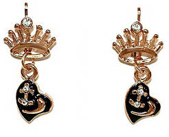  Сережки бульт з англійською застібкою. Висота сережки 2.9 см ширина 13 мм. 