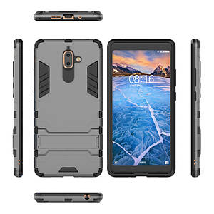 PC + TPU чохол Metal armor для Nokia 7 Plus (7 кольорів) сірий