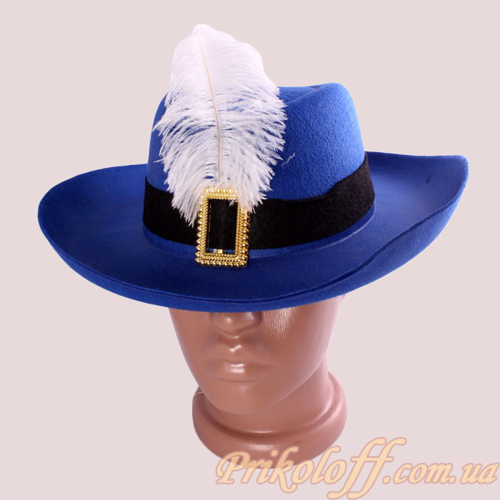 Шляпа мушкетера, синий фетр - фото 1 - id-p705137584