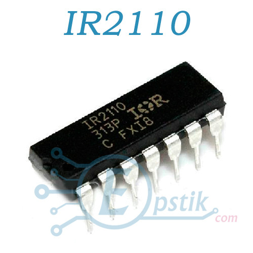 IR2110PBF, драйвер нижнього і верхнього ключів, 500В, 2А, DIP14