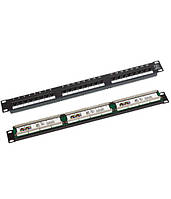 Патч-панель 24 порти 1U 19" UTP САТ5Е 1U(в)х19(ш)