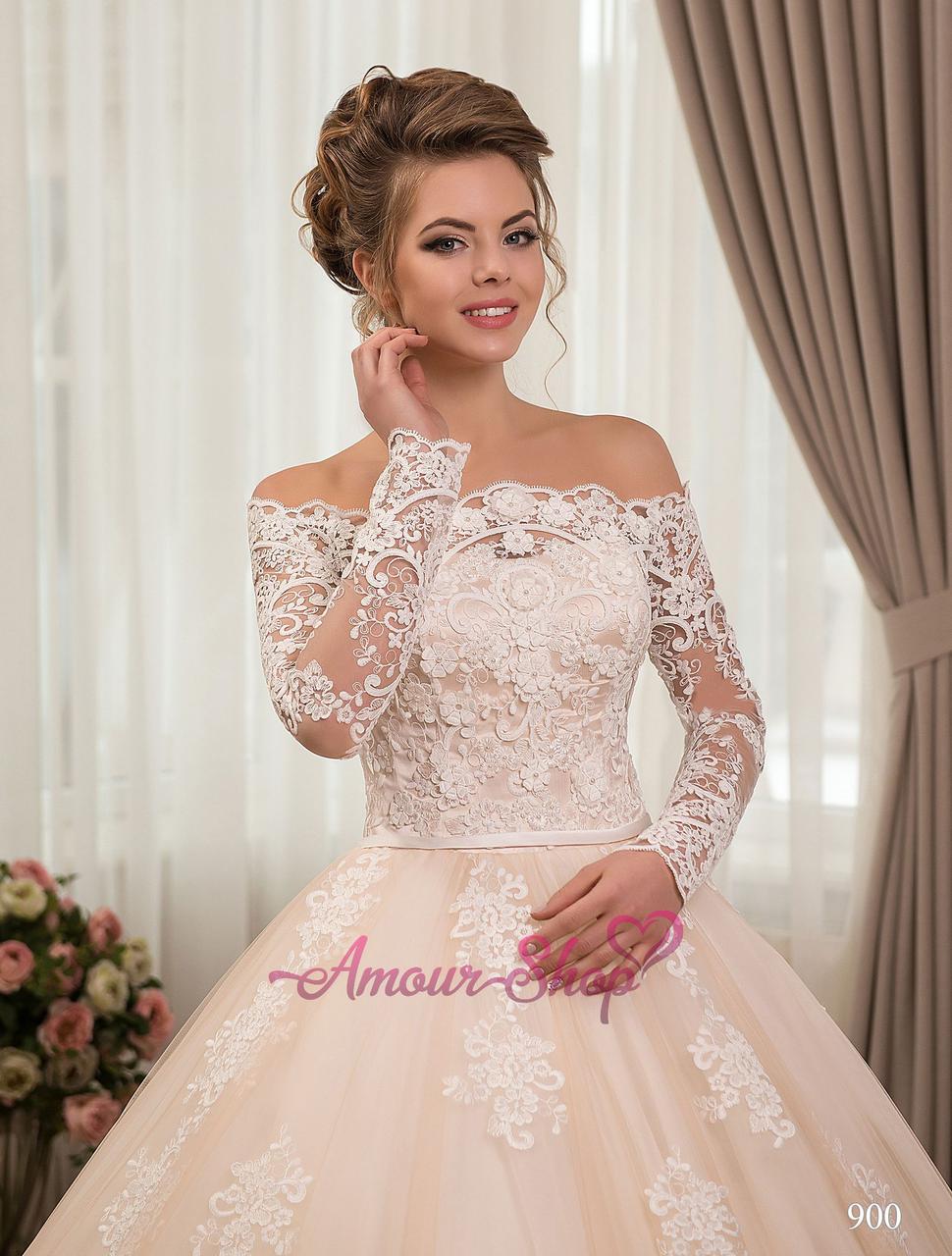 Свадебное платье пышное с рукавчиками. Белый, айвори, телесный - фото 2 - id-p705180759