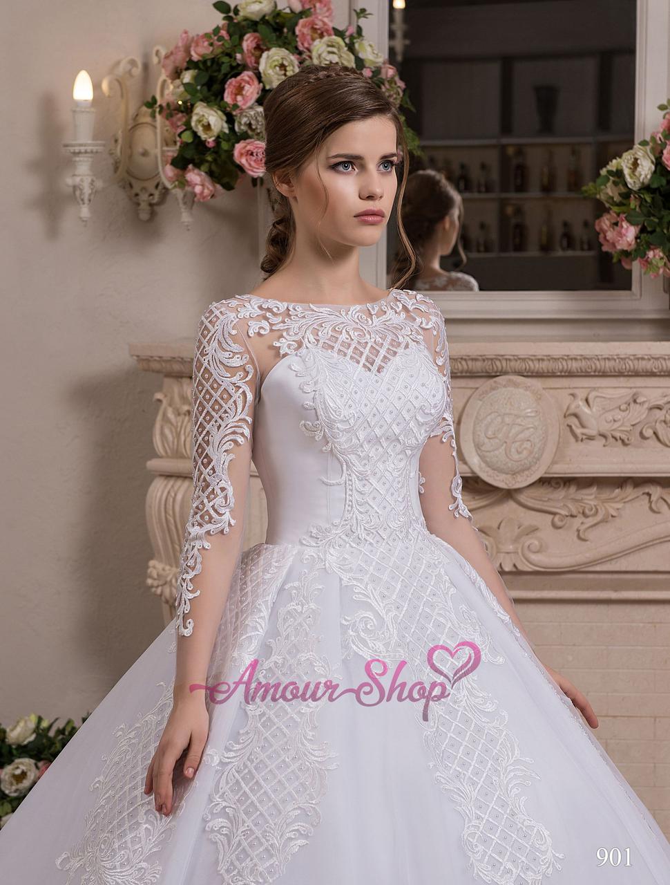 Свадебное платье пышное с рукавчиками. Белый, айвори - фото 2 - id-p705187562