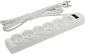 Мережевий фільтр Defender DFS 155 5 м, білий, 6 розеток