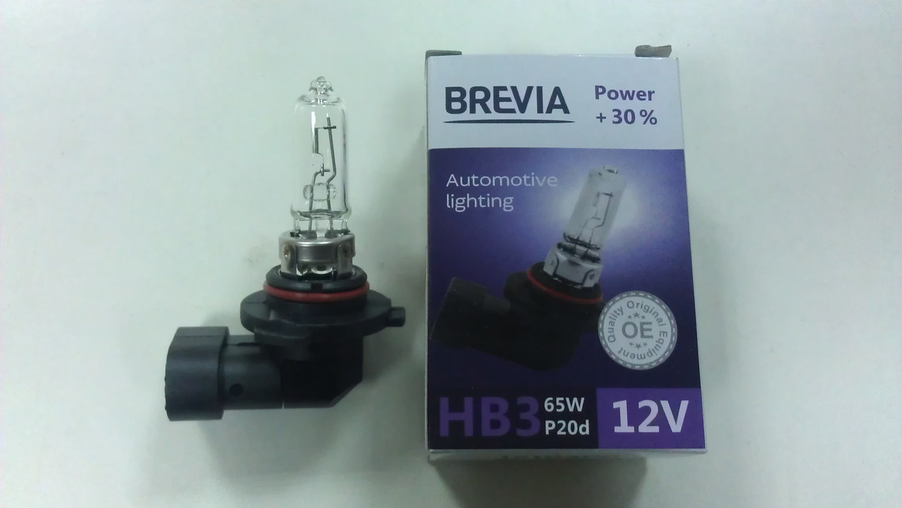 Лампа галогенова "BREVIA" HB3 12V 65W P20D POWER +30% - виробництва Корея