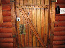 Двері під старовину набірні з коробкою без склеювання для саун "Банька".Ціна за полотно.