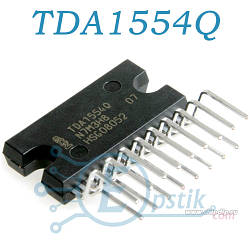 TDA1554Q, канальний аудіо підсилювач класу B, 4х11Вт/2х22Вт, DBS17P