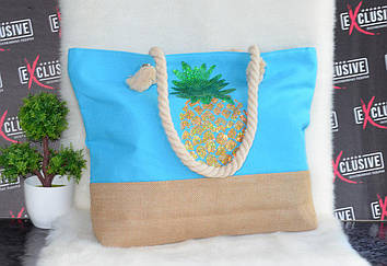 Жіноча тканинна пляжна сумка Ананас