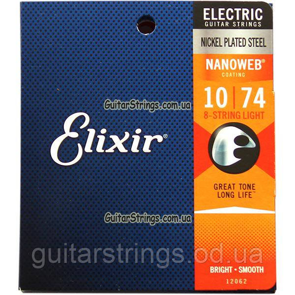 Струни Elixir 12062 Nanoweb 8-String Light 10-74