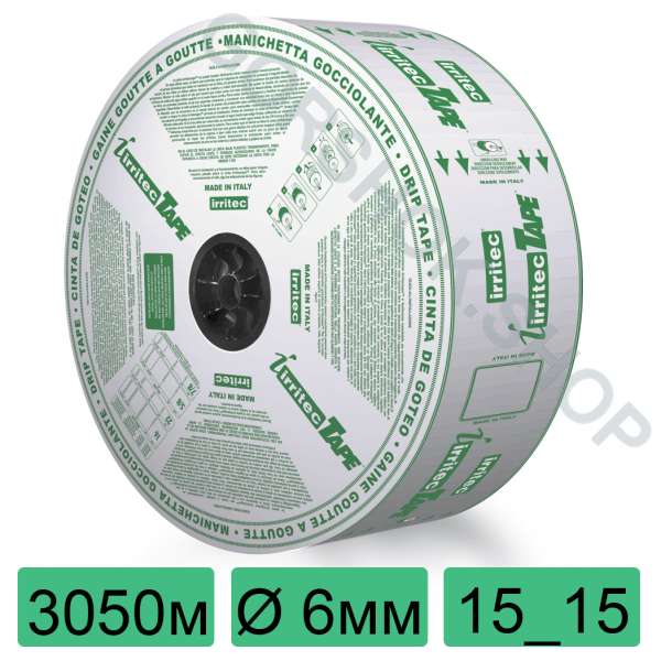 Крапельна стрічка для поливання Irritec Tape Ø 6 мм 3050 м 15_15 см