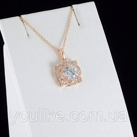 Фееричный кулон с кристаллами Swarovski + цепочка, покрытые золотом 0880 - фото 1 - id-p54399007