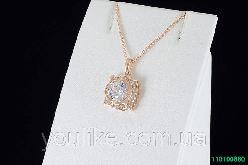 Фееричный кулон с кристаллами Swarovski + цепочка, покрытые золотом 0880 - фото 3 - id-p54399007