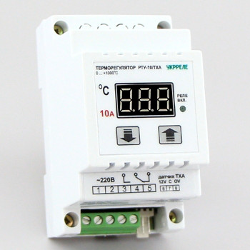Терморегулятор високотемпературний цифрової на DIN-рейку (0°...+999°, реле 10А) РТУ-10-Д-ТХА