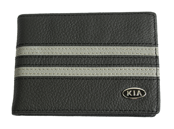 Шкіряна обкладинка для прав Carrs з логотипом KIA чорна (KIA05), фото 1