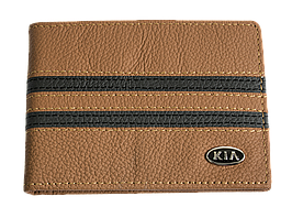 Шкіряна обкладинка для прав Carrs з логотипом KIA коричнева (KIA05)