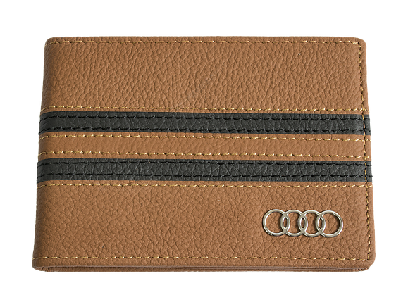 Шкіряна обкладинка для прав Carrs з логотипом AUDI коричнева (AU01), фото 1