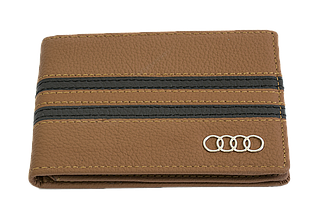 Шкіряна обкладинка для прав Carrs з логотипом AUDI коричнева (AU01), фото 2