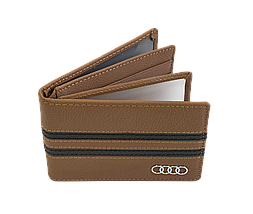 Шкіряна обкладинка для прав Carrs з логотипом AUDI коричнева (AU01), фото 3