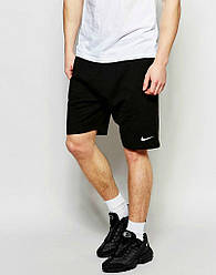 Шорти Nike ( Найк ) чёрние трикотажние белая галочка