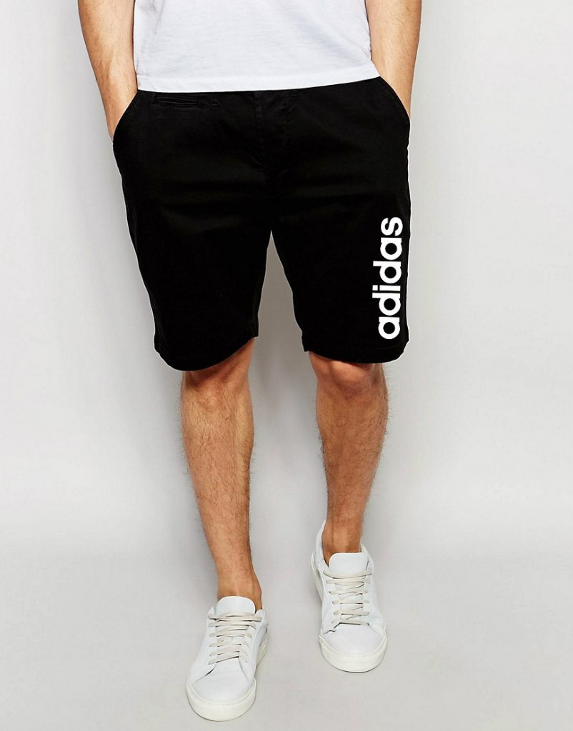 Шорти Adidas ( Адідас ) чорні вертикальний білий лого