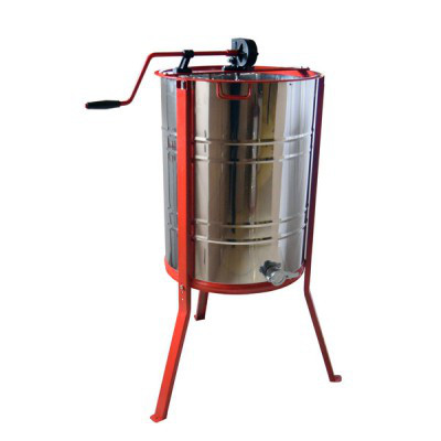 Медогонка 2 рамкова, поворотна, н/ж AISI 304 РКС (ротор і касети зварні н/ж) на підставці, фото 1