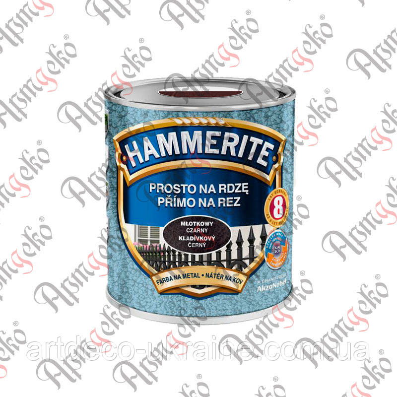Фарба Hammerite молоткова чорна 0,700 л Арт. 80.001, фото 1