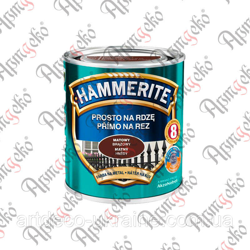 Фарба Hammerite матова коричнева 2,5 л Арт. 80.012.01, фото 1